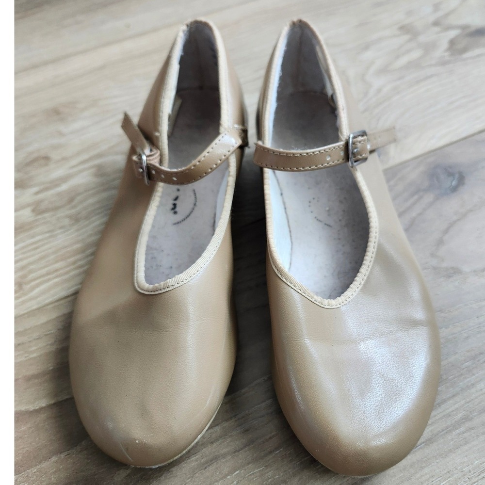 Revolution‎ Dancewear Kids Tan Mary Jane Tap Shoes 826 3AD Size 3AD Buckle Strap